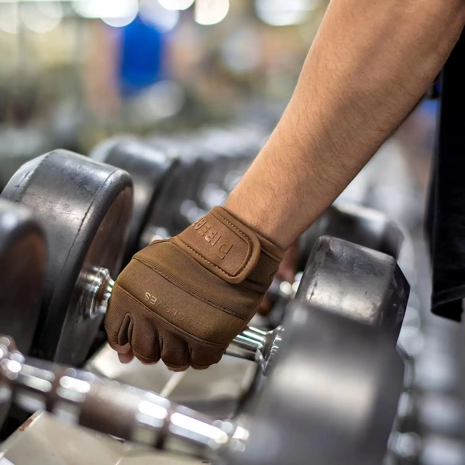 1 paio di guanti da palestra per Bodybuilding sollevamento pesi allenamento con manubri guanti Fitness antiscivolo esercizio di allenamento Crossfit