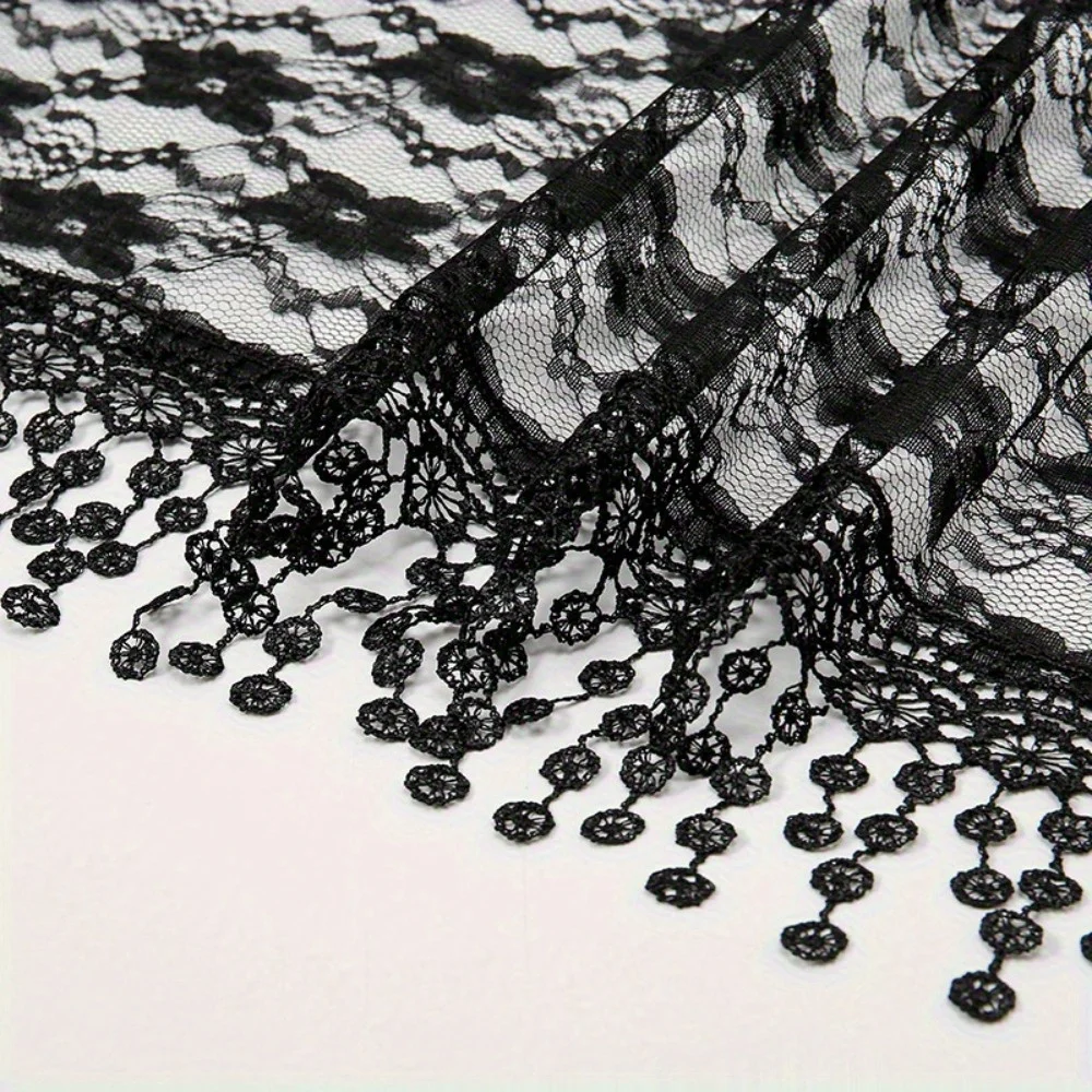1Pc Lady Solid Color Long Tassel Lace Scarf Shawl New Design Evening Dress Wrap Wedding Pashmina Hijab Foulard Bandana