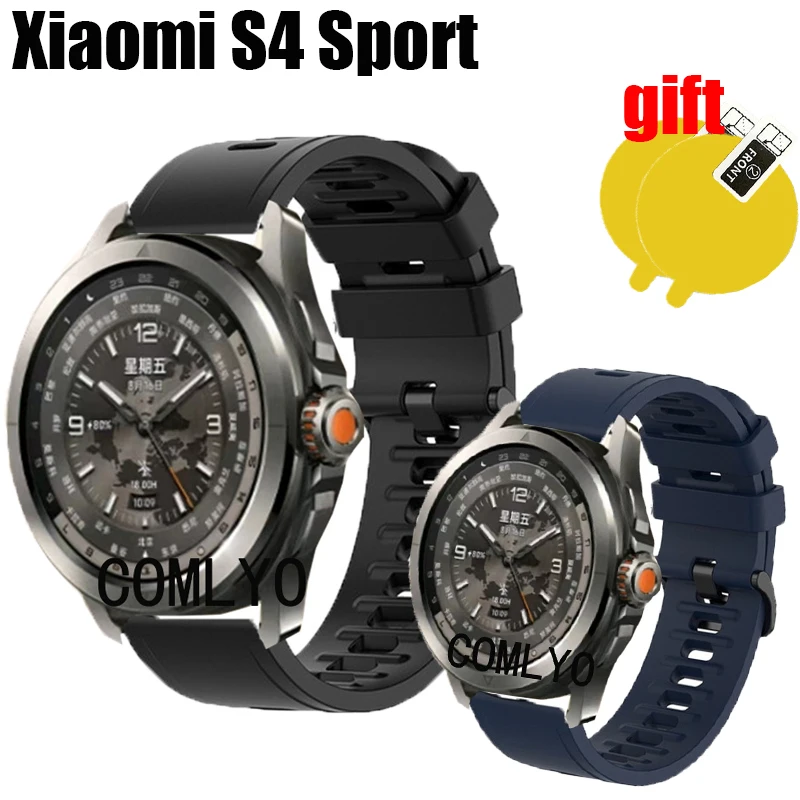 Voor Xiaomi Horloge S4 Sport Smart Horloge Band Siliconen Band Vrouwen Heren Zachte Sport Polsband Armband Screen Protector Film