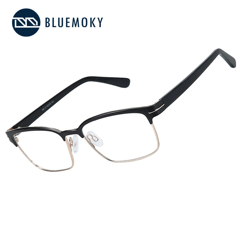 

Оправа для очков BLUEMOKY: мужские квадратные ацетатные оправы унисекс для повседневного использования, прочный дизайн, без диоптрий