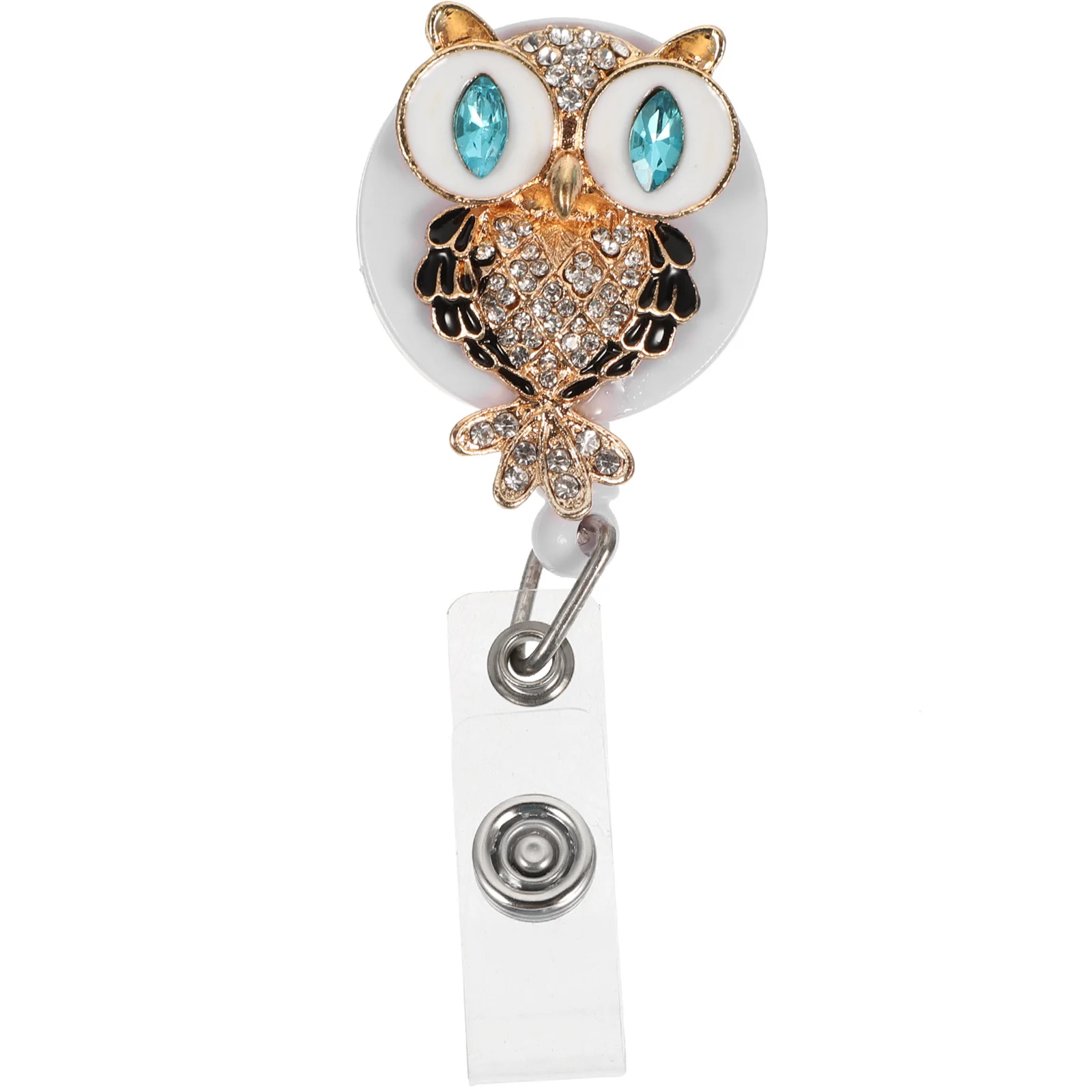 Metalowy klips na identyfikator z diamentem, wysuwany uchwyt na identyfikator, obrotowy identyfikator dla pielęgniarki, na karty, klucze, prezent, akcesorium do pracy.