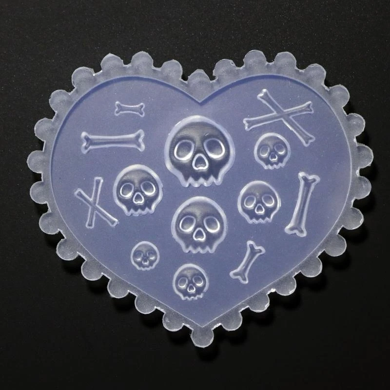 الراتنج مسمار الفن الديكور قالب شبح/الجمجمة/الخفافيش قالب من السيليكون قلادة صنع المجوهرات أداة لتقوم بها بنفسك مسمار الفن نحت #3