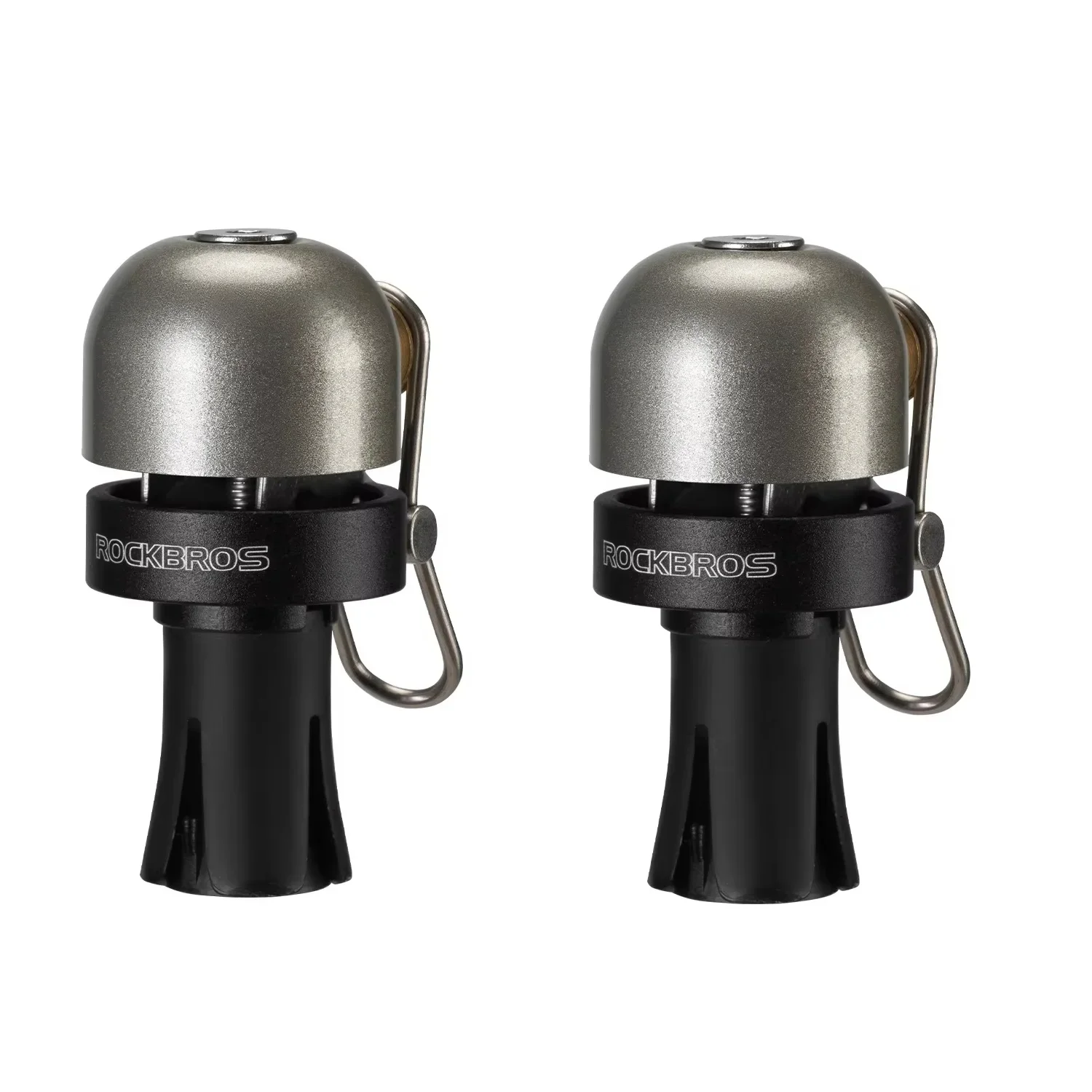 ROCKBROS Lenkerstecker, Fahrradklingel, 80 dB, klarer lauter Klang, rostfrei, MTB, Rennrad, Hupe, geeignet für 22,2 mm Griff, Staubstopfen