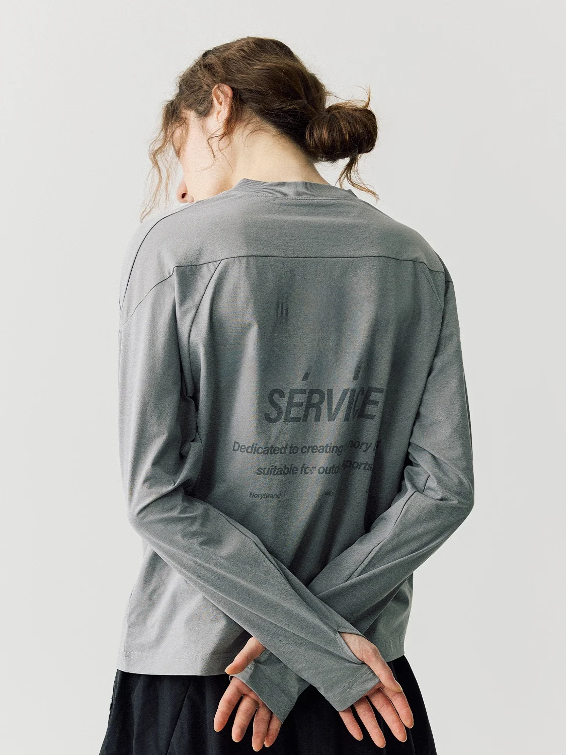 قميص نوريباند الرياضي طويل الأكمام سريع الجفاف للاستخدام الخارجي، قميص أساسي مطبوع للرياضة والتنقل مصنوع من البوليستر #1