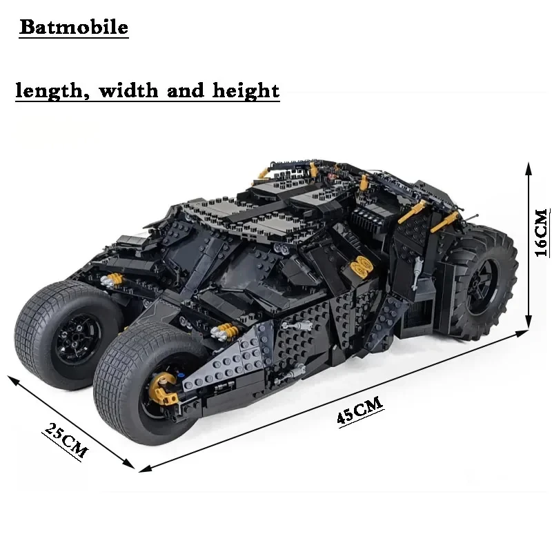 MINISO Disney 2049pcs Chariot Dark Knight Batmobile Compatible 76240 Model Building Blocks Bricks Set Toys Gifts for Children