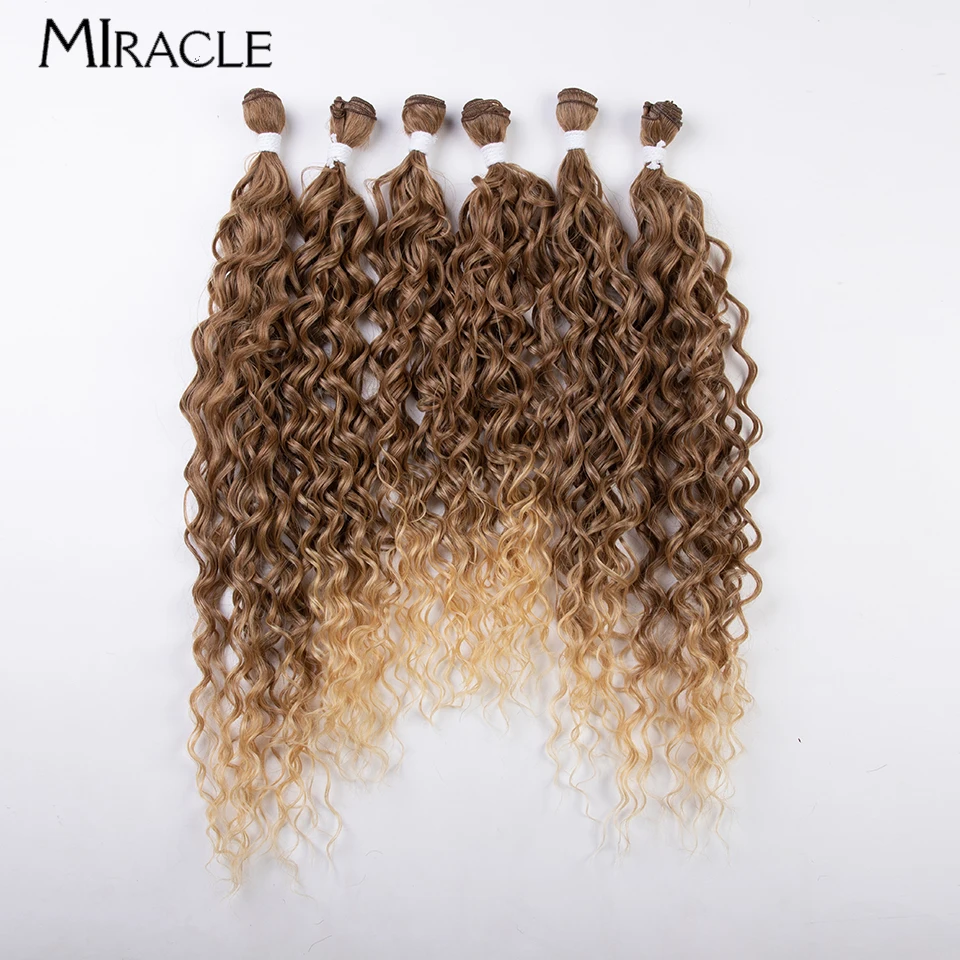 6PCS Hair Extensions 24-28\'\' Hair Weave Bundles for Women Daily Cosplay Synthetic Ombre Blonde Fake Hair Weaving Hairpieces