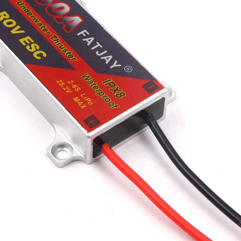 FATJAY RC Hobby propulsor submarino 50A ESC 2-6S sin escobillas impermeable 7-24V controlador electrónico de velocidad para barcos RC ROV