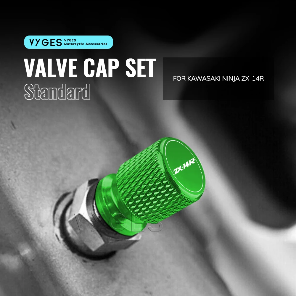 For Kawasaki Ninja ZX 14R ZX14R ZX-14R Motorcycle Accessories Standard Valve Cap Set Tire Caps Set CNC aluminum