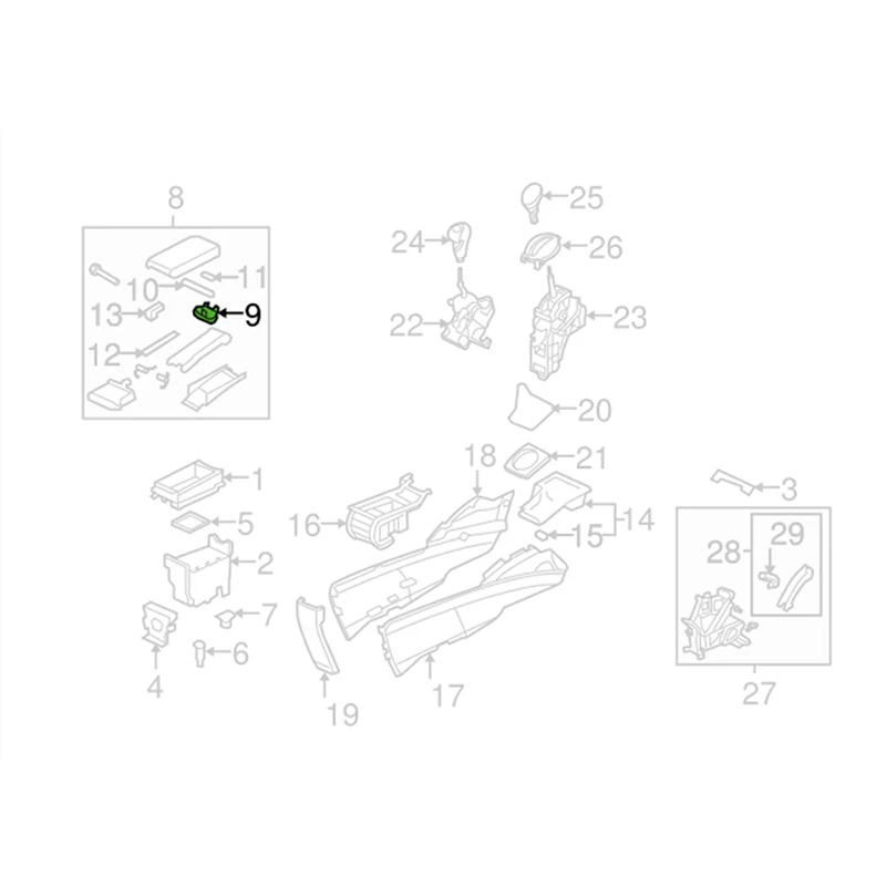 Plastic Car Center Console Armrest Latch 83451-SNA-A01ZA For Honda Hybrid NGV Civic Sedan Coupe 2006 2007 2008 2009 2010 2011