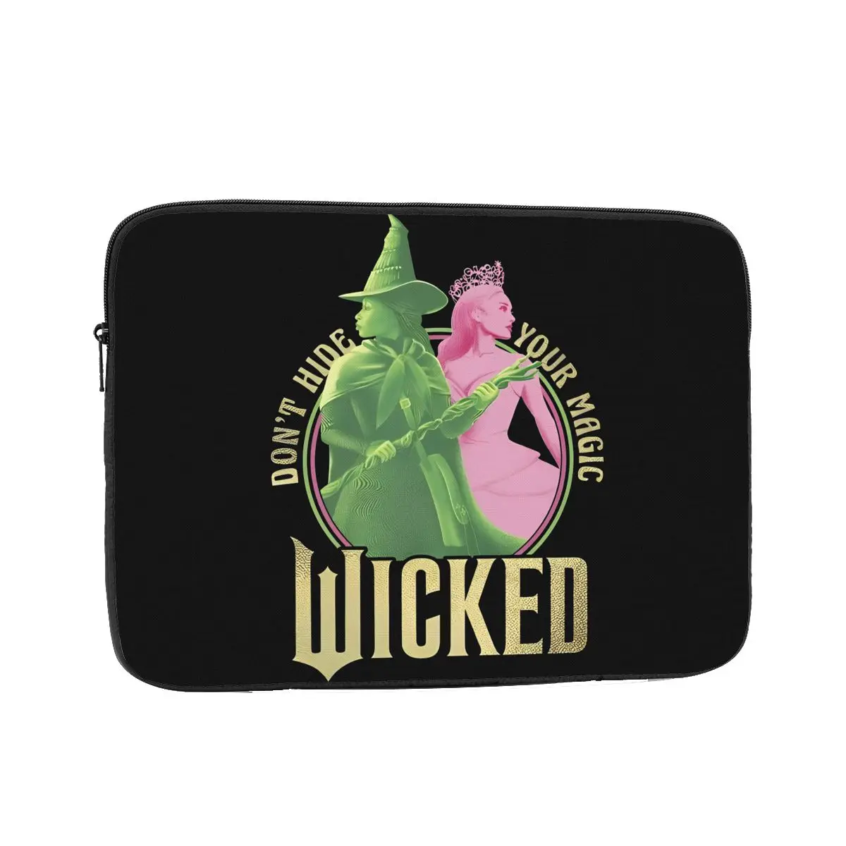 Shockproof Case 12 13 15 17 Inch Wicked Elphaba & Glinda Laptop Sleeve Case Movie Musical Notebook Sleeve Cover Bag