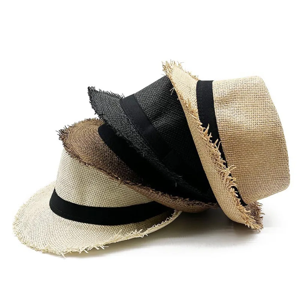 Panama Designer Fedora Beach Caps Mens Straw Trilby Sun Hat Ladies Womens Summer Hat Sun Protection