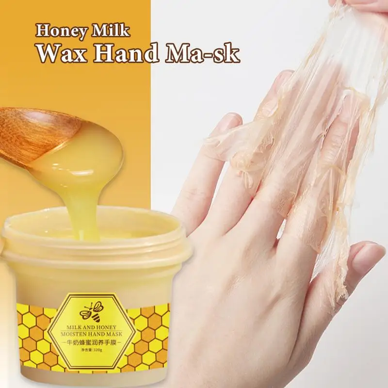 Mascarilla de mano con cera de leche y miel, mascarilla hidratante para el cuidado de las manos, mascarilla iluminadora para manos, mascarilla suavizante para agrietados