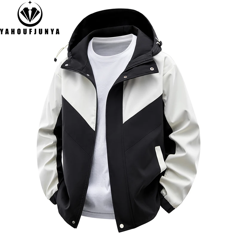 Veste fine à capuche cargo pour homme, idéale pour le printemps et l'automne, pour les loisirs en ex
