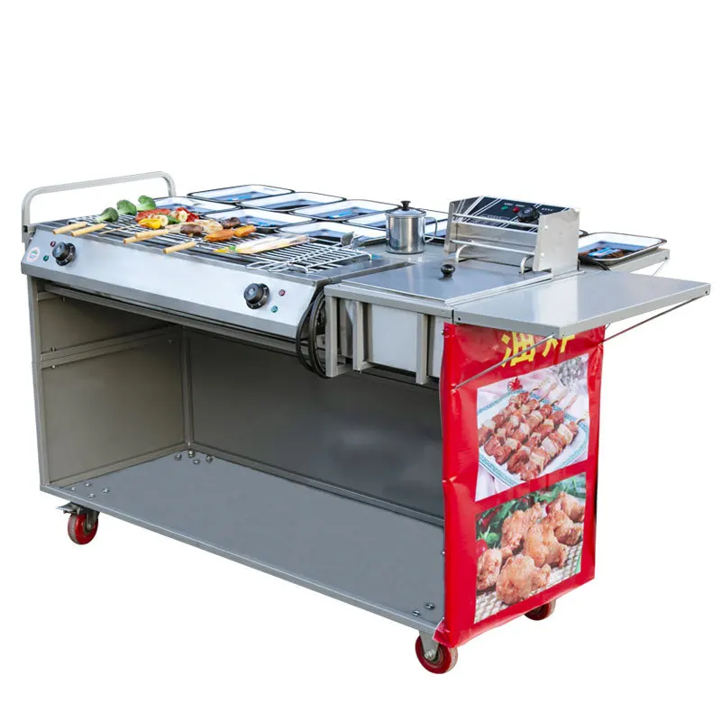 Customizable Electric Grill Commercial Electric Heating Fryer Commercial Fritters Snack Truck Display Board Foldable