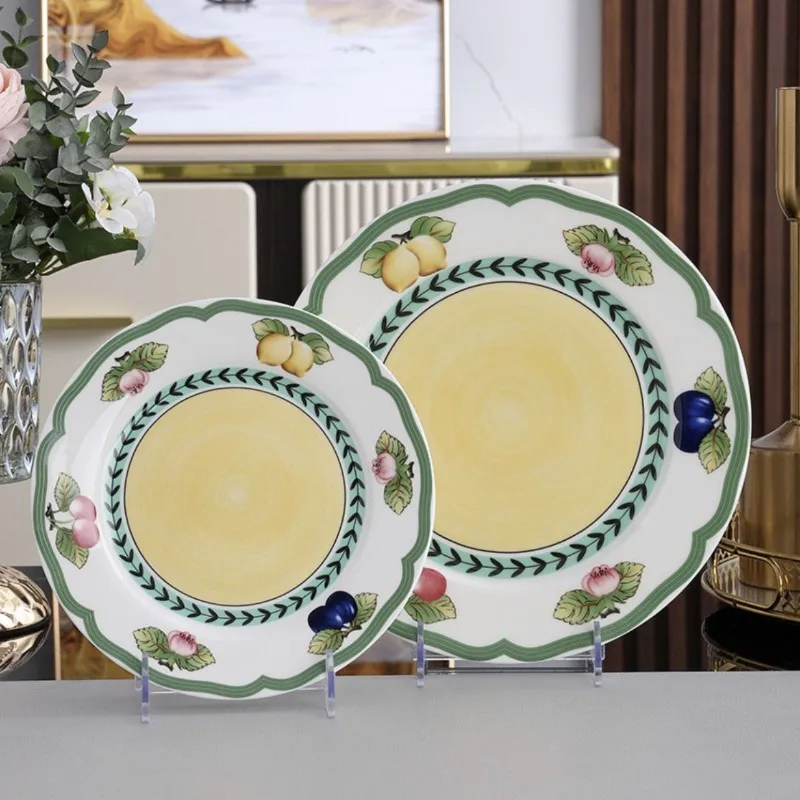 High-end exquisite tableware Western food steak plate coffee cup plate fruit series plate housewarming wedding gifts