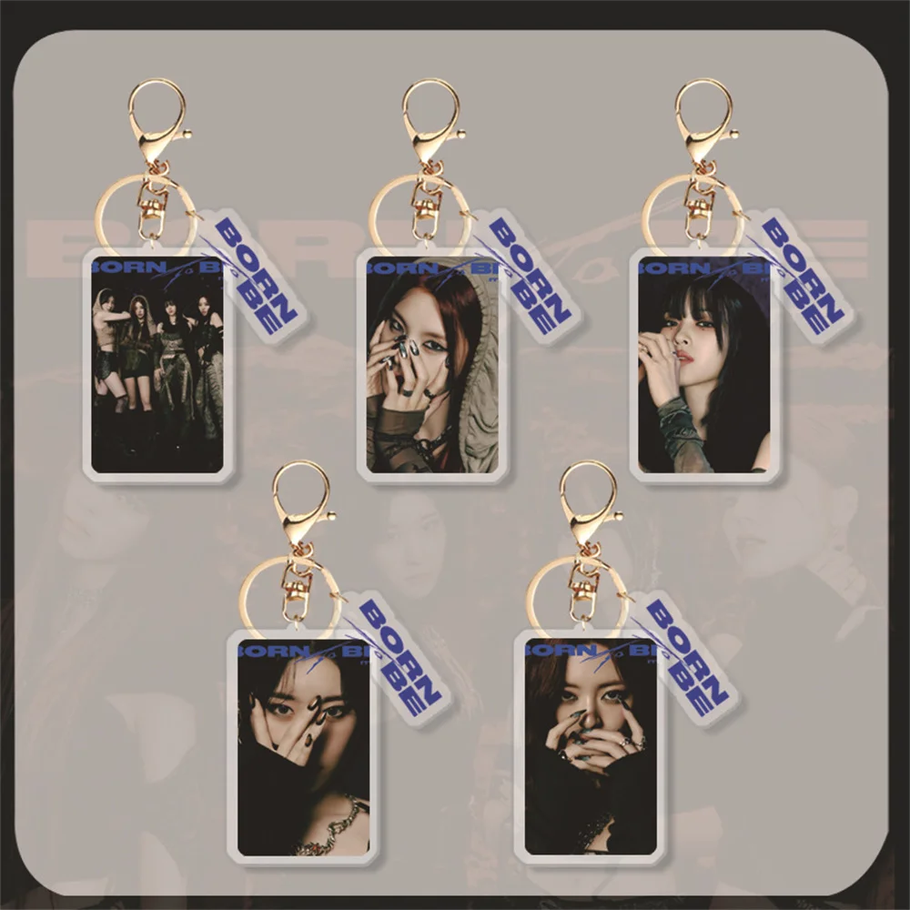 ITZY Key Chain Albums BORN BE Transparent Acrylic Double-Sided Keychain Lia Ryujin Yeji Yuna Chaeryeong Bag Pendant Keyring