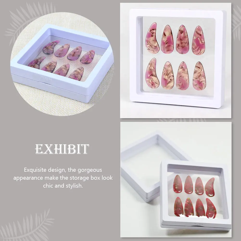 

2 Pcs Nail Storage Box Supply Organizer Portable Containers for Organizing Pvc Accessories Child Organizers Guzheng