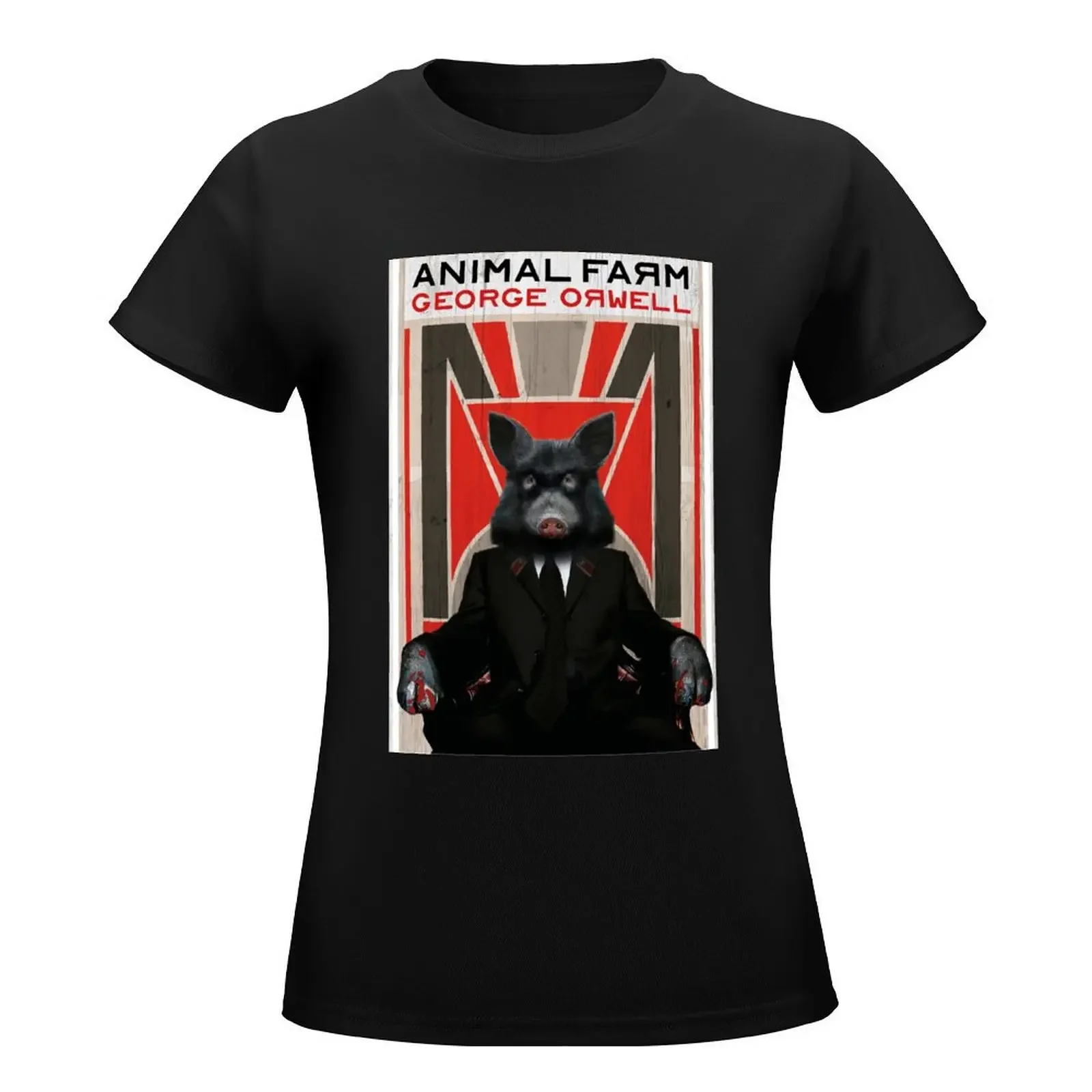 Animal Farm by George Orwell T-Shirt summer top anime clothes female Women's cotton t-shirt