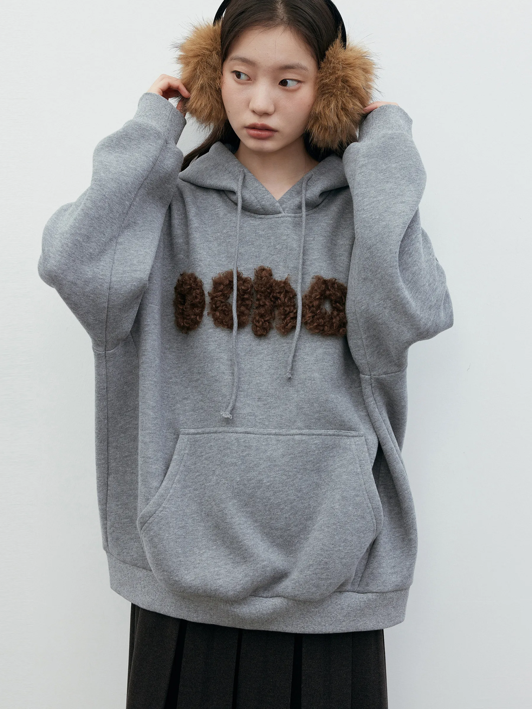 CHIC VEN Fashion Women Sweatshirts Loose Casual New Plush Letter Sticker Hooded Long Sleeved Warm Female Coat Autumn Winter 2025