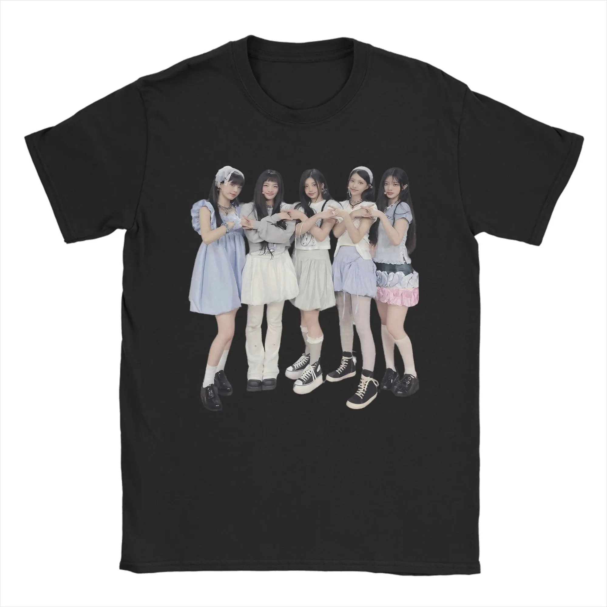 Funny ILLIT South Korea Girls' Group T-Shirt Men O Neck Pure Cotton T Shirt  Short Sleeve Tees Gift Clothes