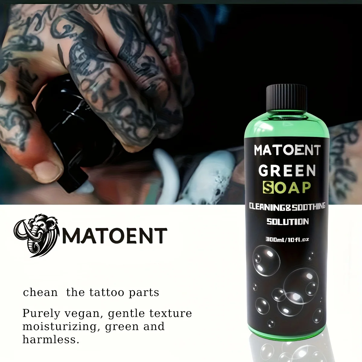 

Зеленый мыльный концентрат для татуировки — очищающее средство для предварительной и послеродовой очистки для художников и пирсинга.