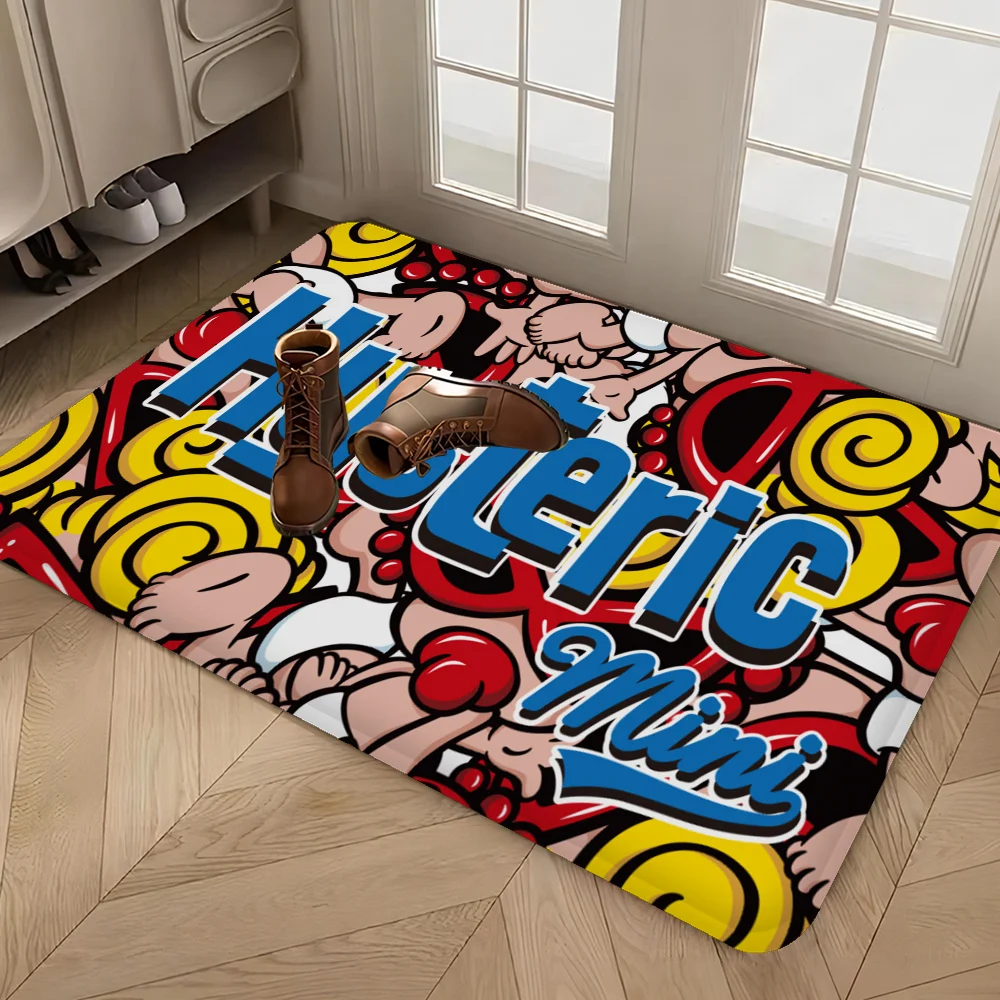 Japan Fashion Hysteric Mini Long Rugs Cheaper Anti-slip Modern Living Room Balcony Printed Bedside Area Rugs