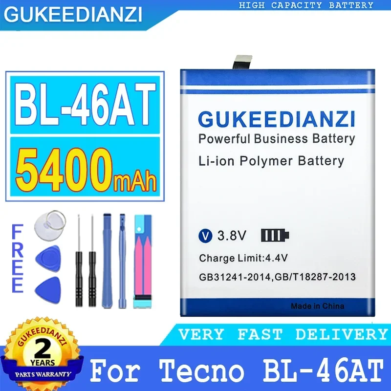 

Аккумулятор большой емкости для Tecno BL-46AT Bateria, 5400 мАч