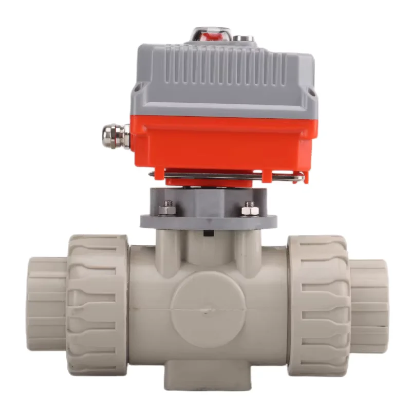 Brass Oil & Gas Service 3-Way T-Port Ball Valve Motorized Controlled Butt Weld