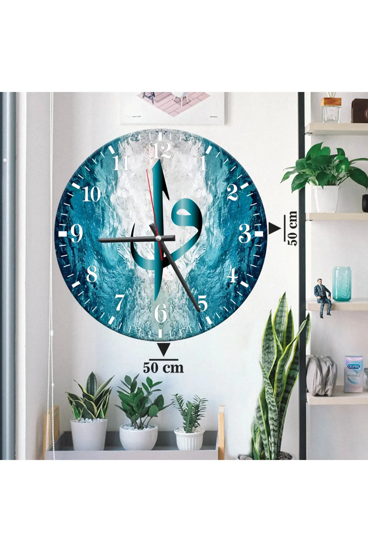 

DOLBOVI wall clock Mega size 50x50 Elif Vav religious Mdf