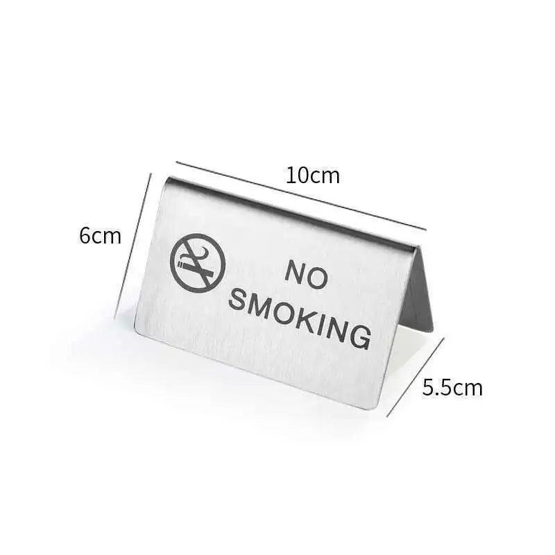 5pcs Metal No Smoking Warning Sign Signage Board Plate Restaurant Table Number Place Card Holder