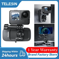 TELESIN 360° Rotation Magnetic Backpack Clip Clamp Mount for GoPro Hero 13 12 11 10 9 8 7 Insta360 DJI Action Camera Accessories