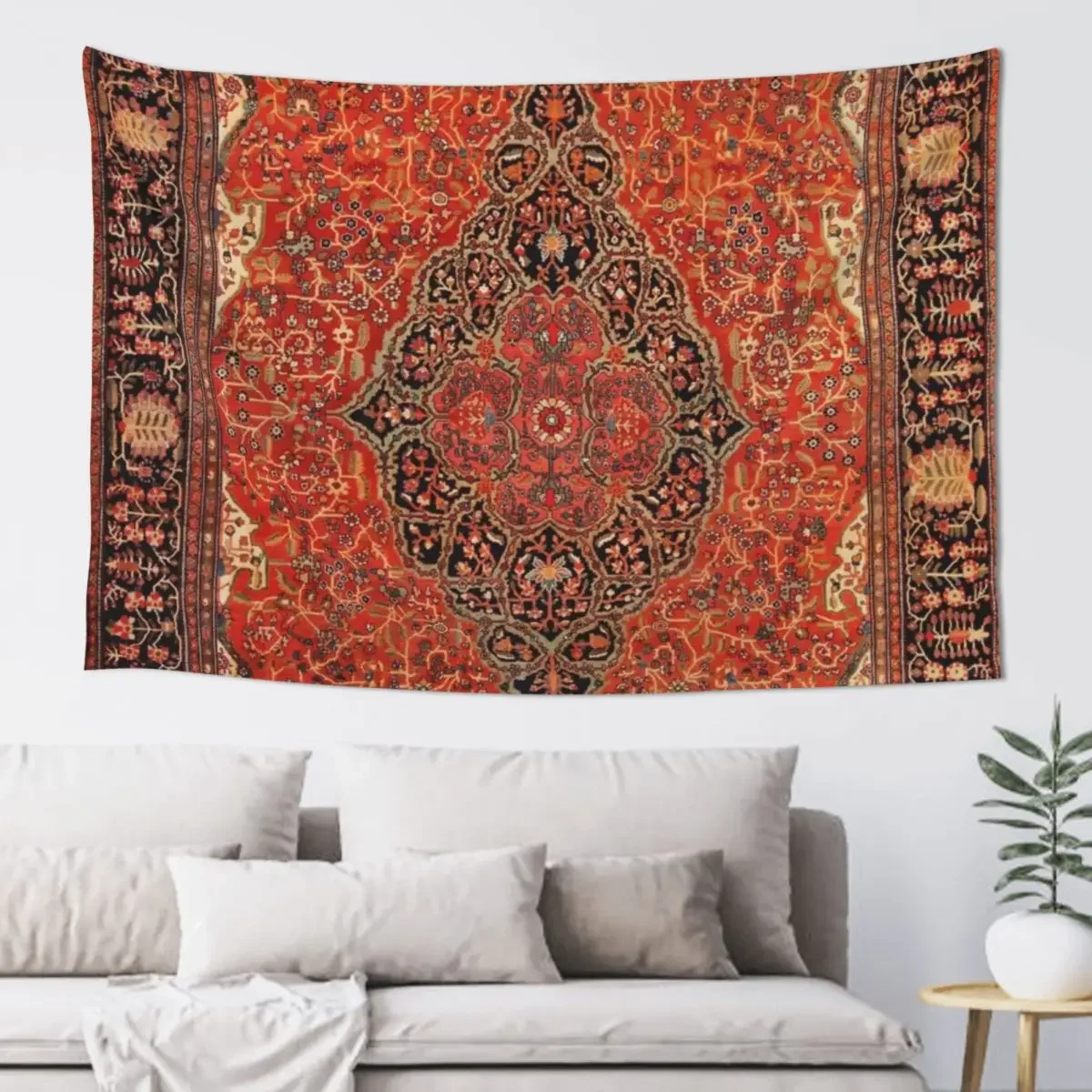 Antique Persian Sarouk Farahan Rug Print Tapestry Wall Tapestries Decoration Bedroom Funny Wall Hanging Wall Tapestry