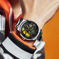 YAZOLE Watches Men Quartz Wristwatches Vacuum Plating Rotating Dial Skeletonized Hands  Student Clock Fashion Sports watches