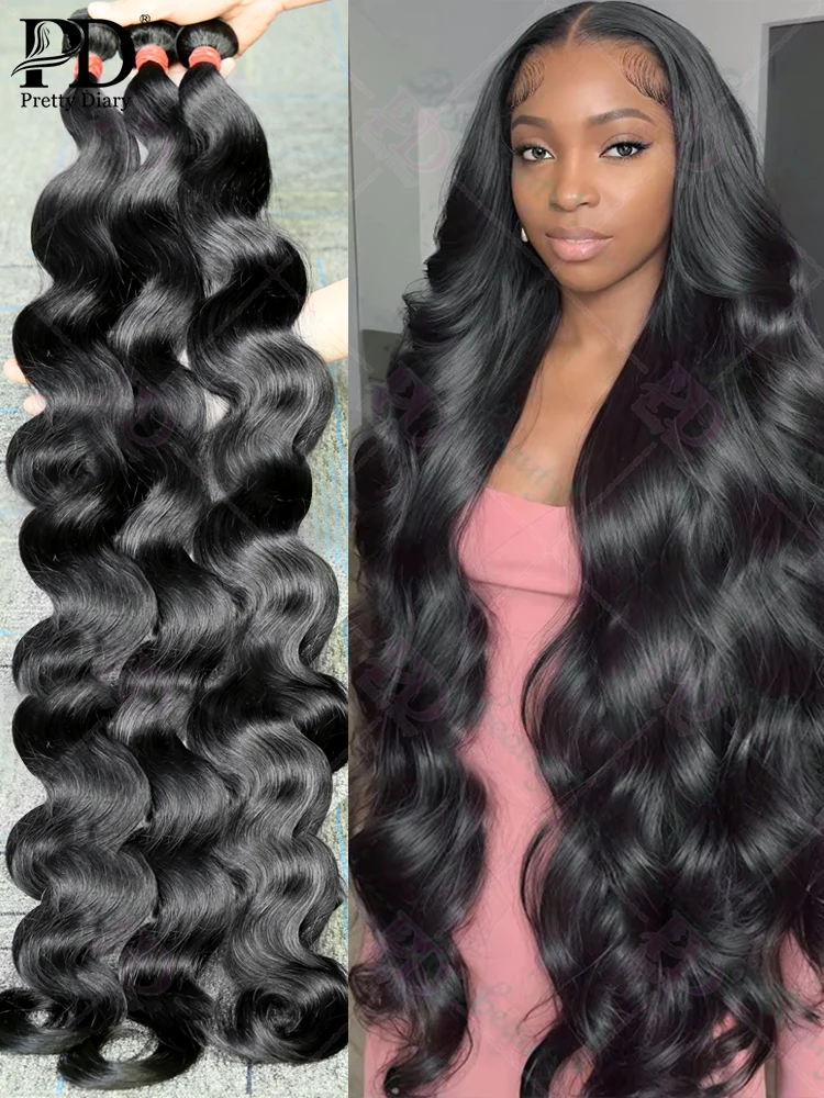 Extensions de cheveux indiens Remy Body Wave, cheveux vierges bruts, non transformés, 100% cheveux humains, 28 po, 30 po, 40 po, 1 3 4 faisceaux, richesse