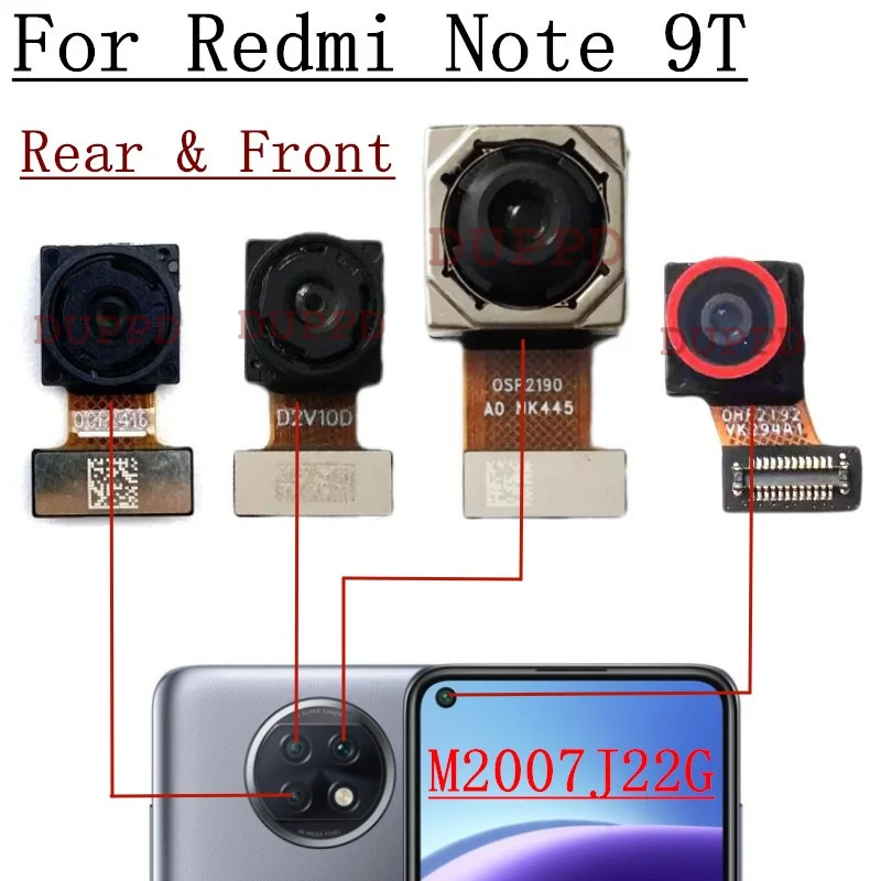 Front Rear Camera For Xiaomi Redmi Note 9T M2007J22G, J22 Frontal
