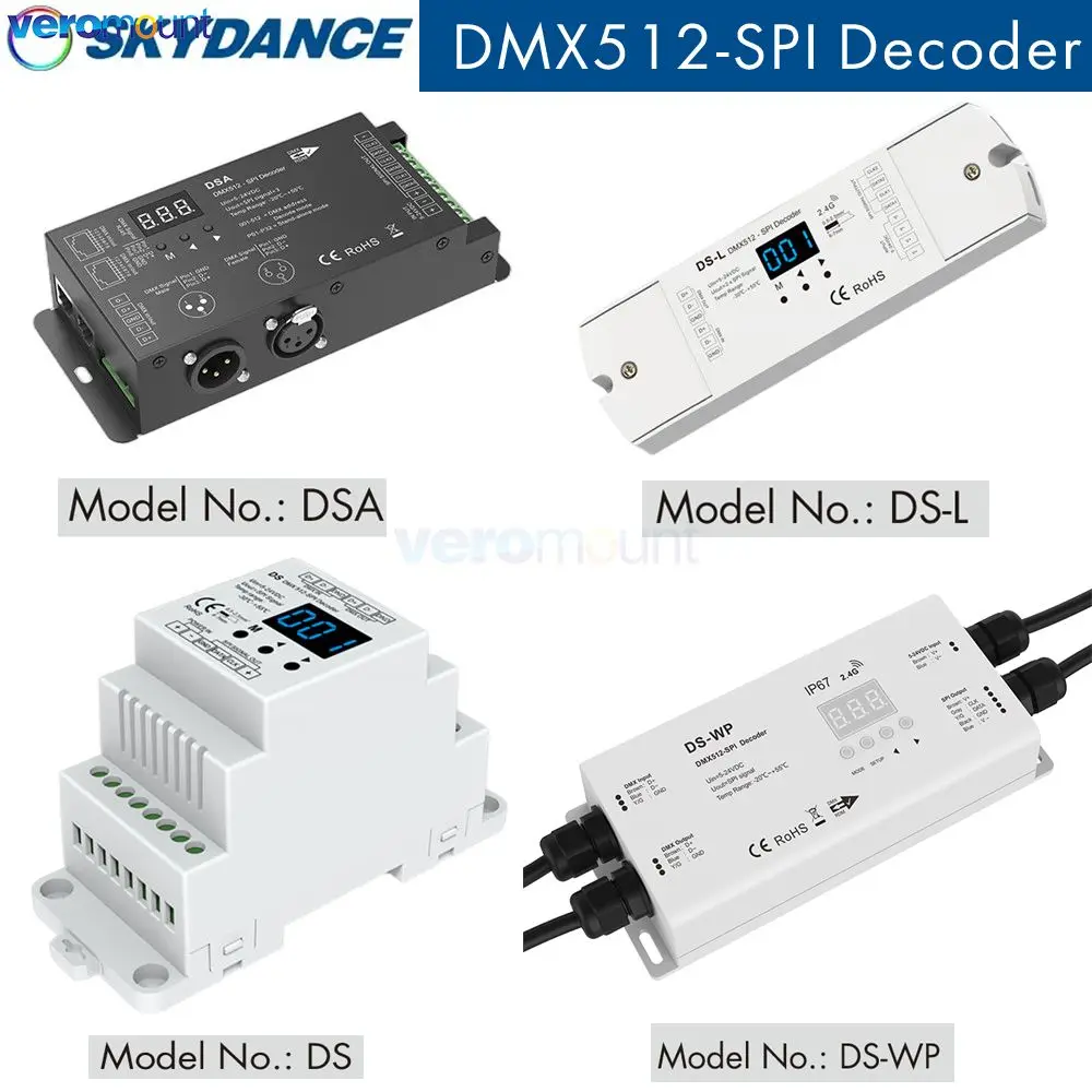 

DMX512 + 2.4G RF Wireless Digital Signal SPI Driver DMX-SPI Decoder DMX512 to SPI Converter for RGB Addressable Pixel LED Strip