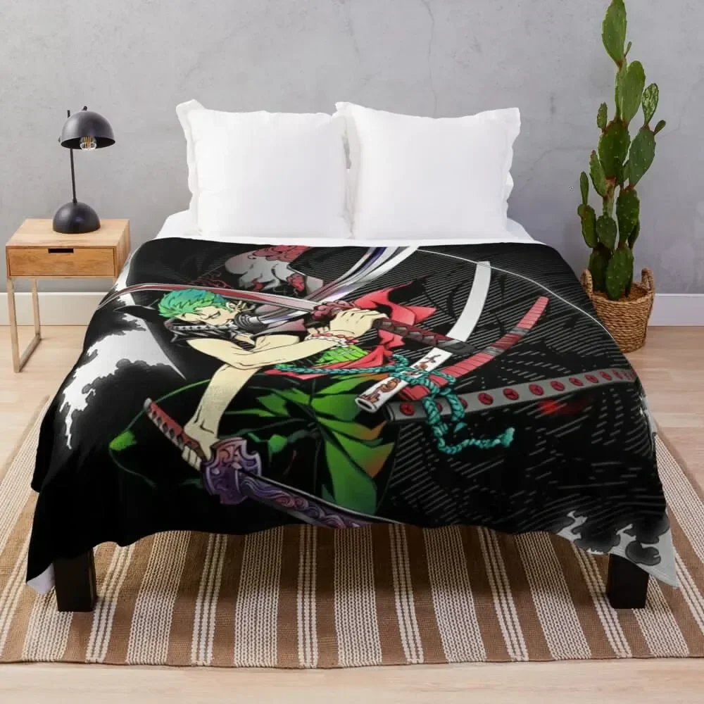 roronoa zoro Throw Blanket Multi-Purpose Sofa Moving Custom Shaggy Blankets