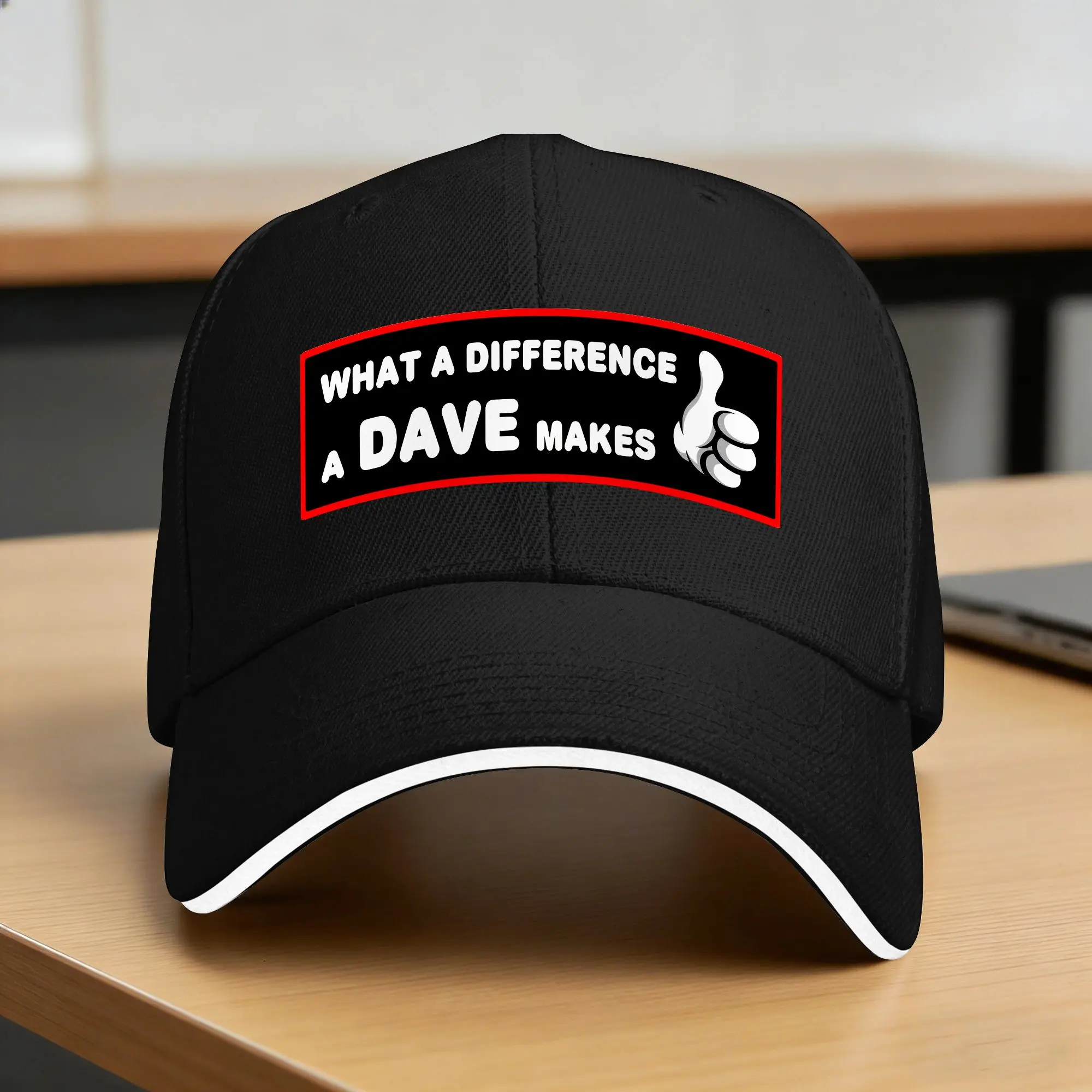 What A Difference A Dave Makes Baseball Cap  Outdoor Sport Sun-Proof Trucker Hat Couple Women y2k Retro Design Baseball Caps