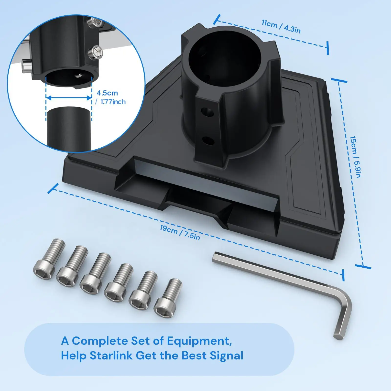 محول الأنابيب ل Starlink Gen 3 سقف القطب جبل جدار حامل مجموعة تركيب مستديرة الملحقات ل Starlink Gen3 V3 القياسية طبق