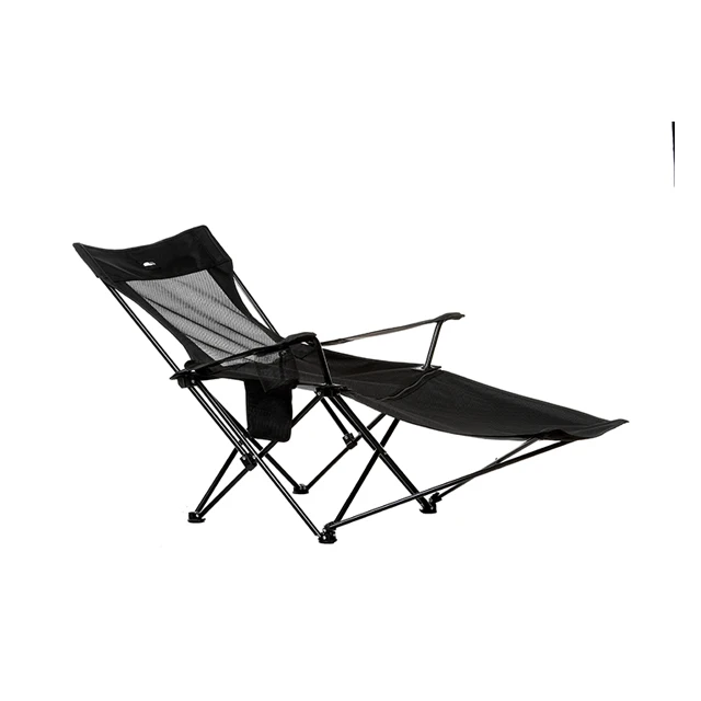 Comfortable Modern Foldable Durable Steel Frame Camping Lounge Chair Bed Poly 1680D Mesh Beach Garden Fishing Outdoor Portable