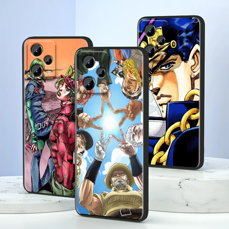 J-JoJos B-Bizarre A-Adventure Cool For Xiaomi Redmi Note 13 12R 12 12S Turbo 11 11T 11S 10 10S Pro Plus 5G Black Funda