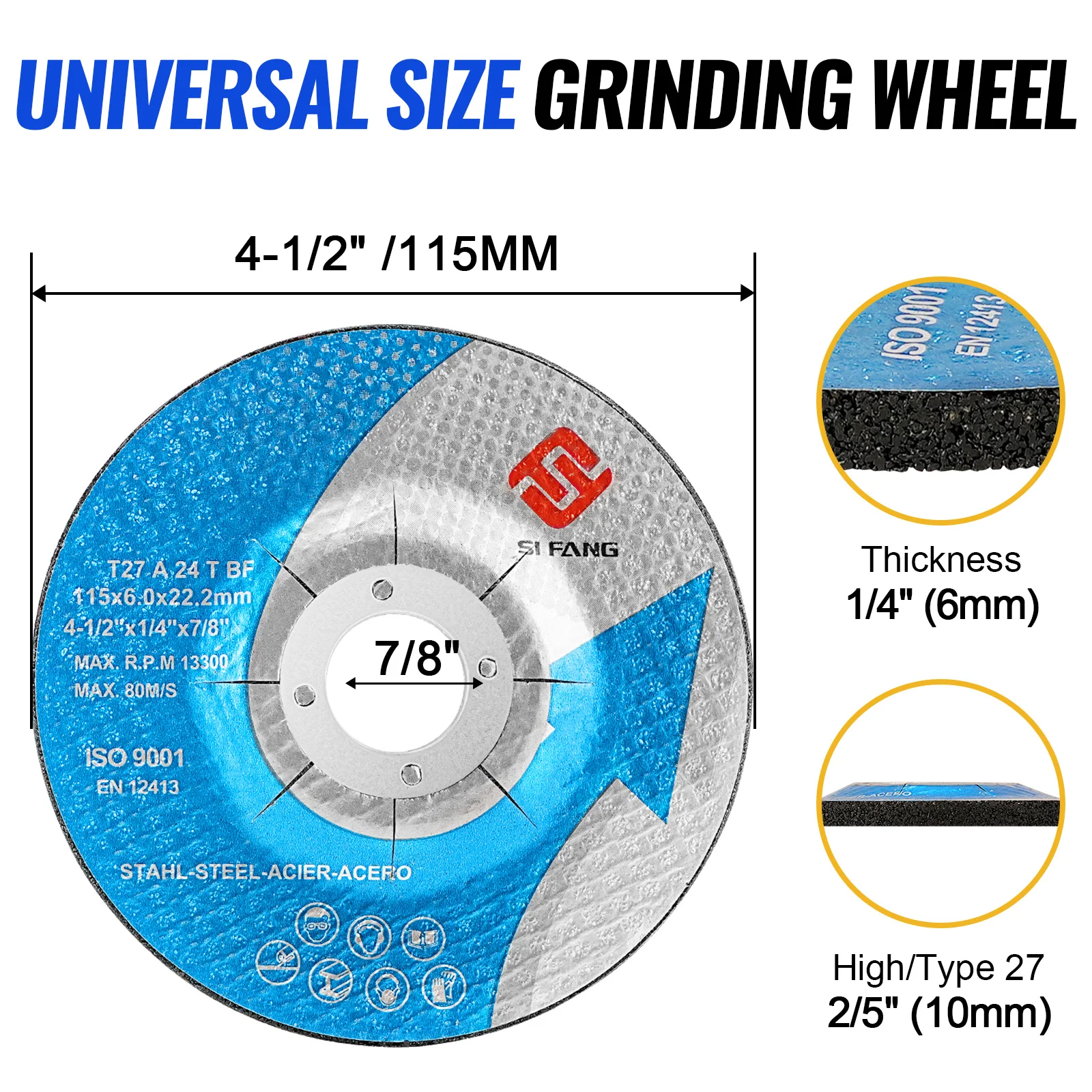 NunDunco 115mm Resin Grinding Wheel 4.5