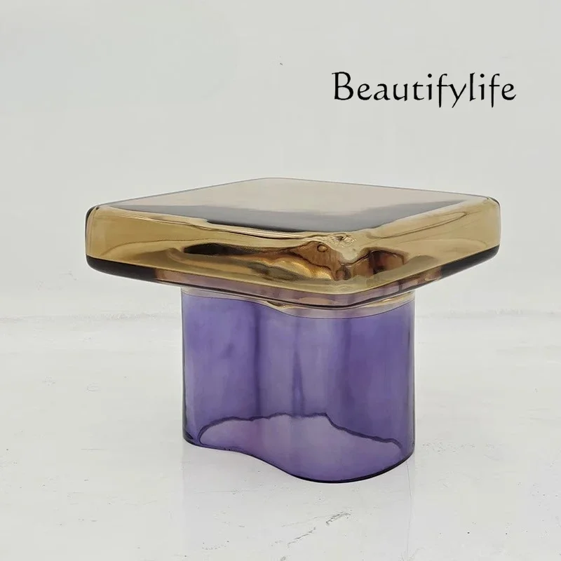 

BJ Modern Transparent Sugar Cube Resin Coffee Table Designer Side Table Living Room Home Sofa Corner Table