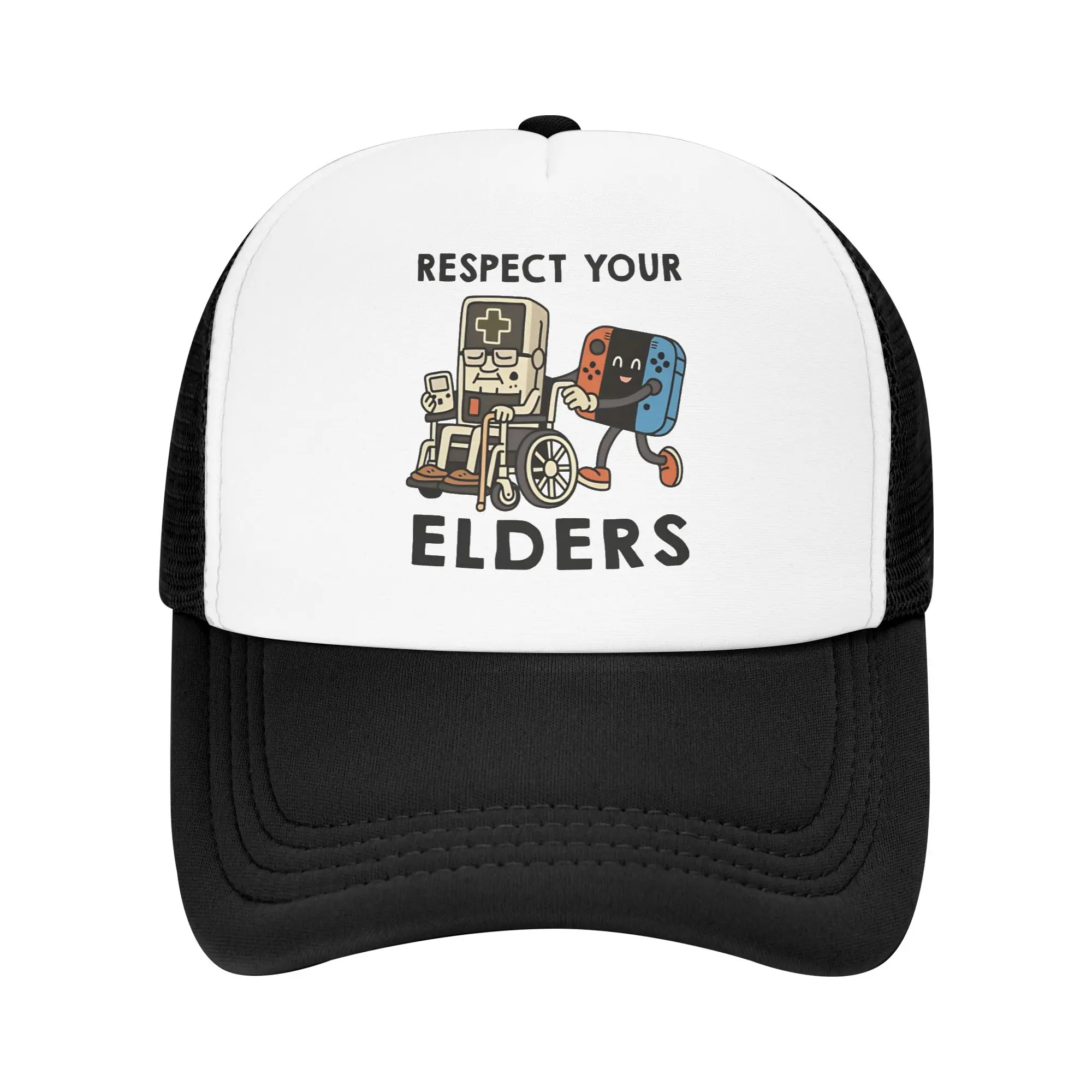 Respect Your Elders   Mesh Baseball Cap Adult Outdoor Trucker Worker Cap  Hats Adjustable Fishing Hat Summer Trucker Hat