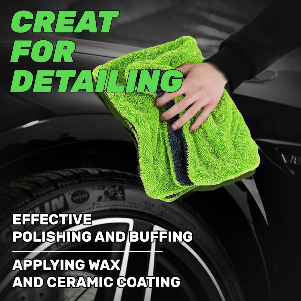 Microfiber Car Drying Towel Set 40x60/60x90cm Lint Free Scratch Free Absorbent for Cars SUVs Trucks RVs Boats