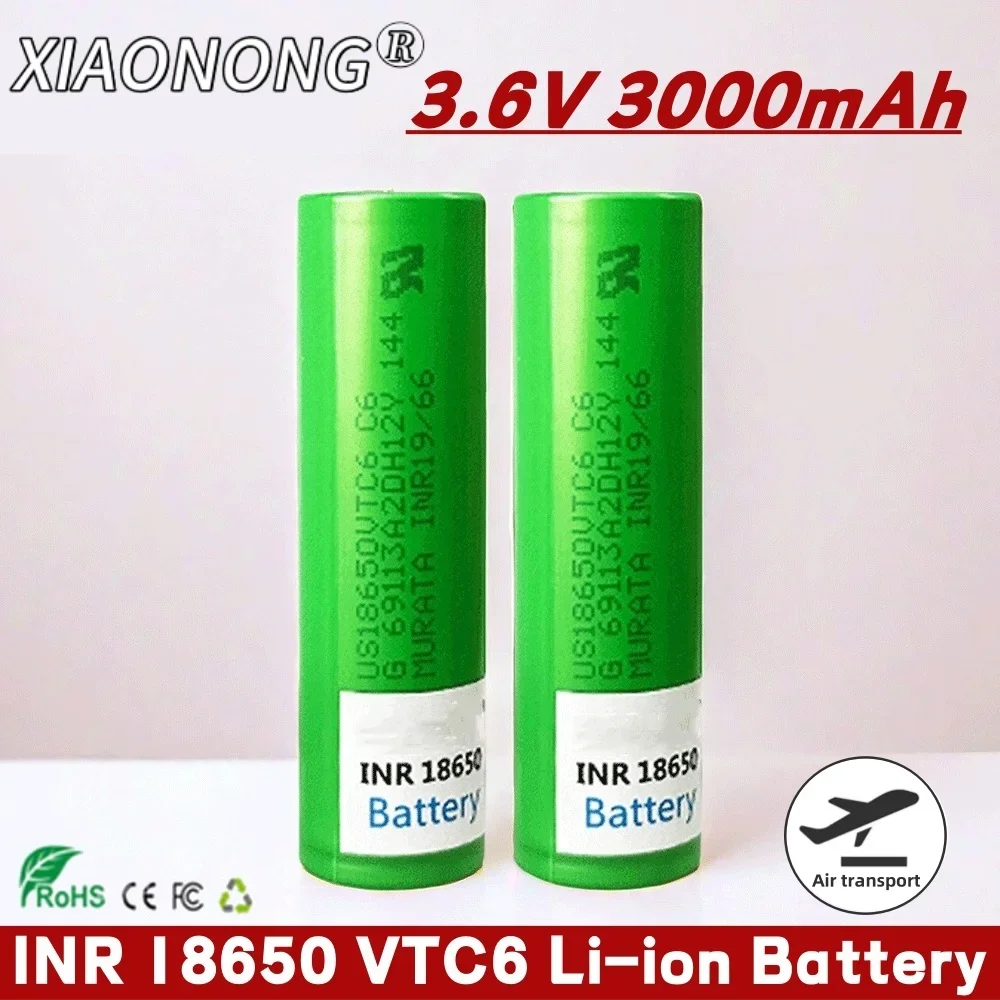 

1-40PCS New original 18650 VTC6 3.6V 3000mAh battery For Us 18650 30A toys tools flashlight battery