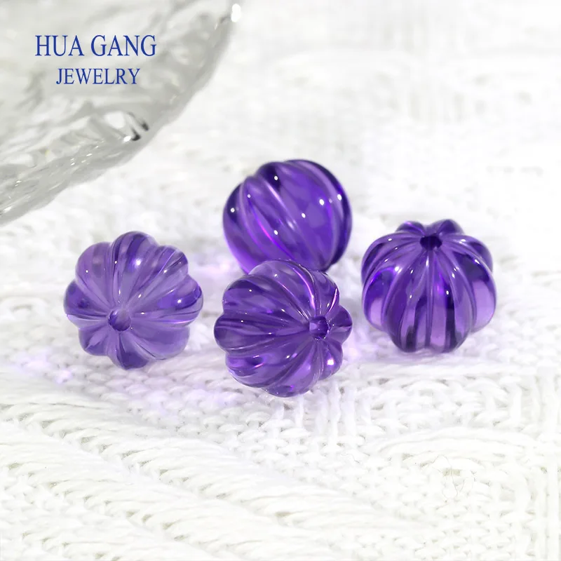 Pumpkin shaped Synthetic crystal beading Blue yellow amethyst Loose Gemstone For DIY Jewelry Making Beads with holes