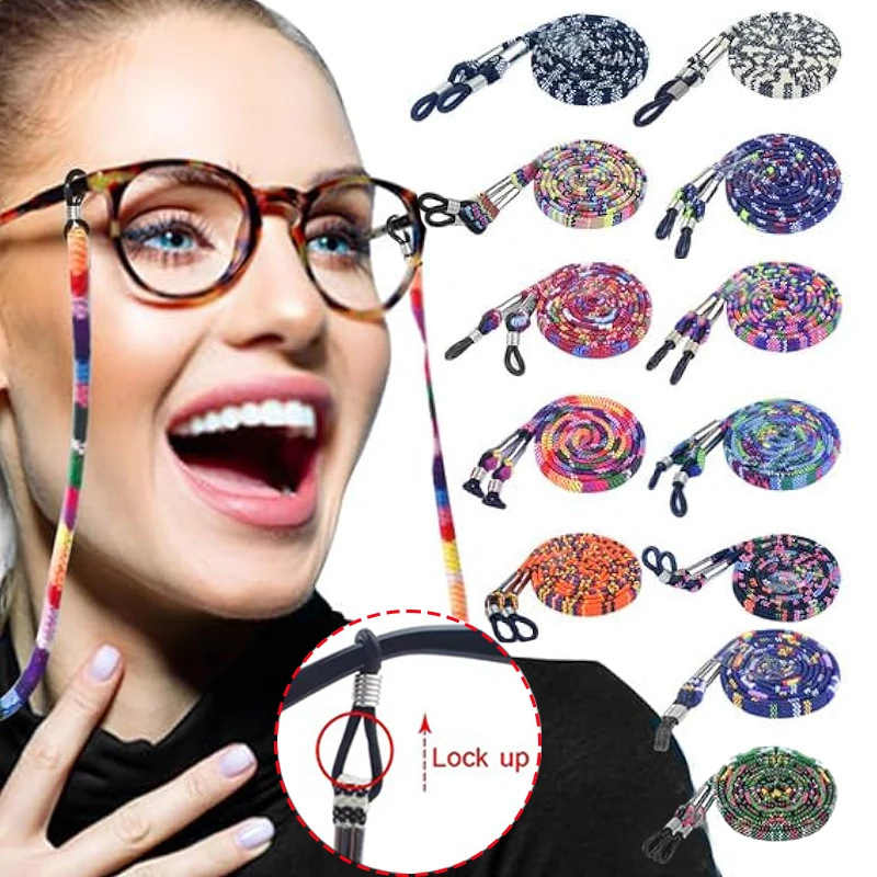 6pcs Bohemia Glasses Cord Lanyards Stretchy Eyeglasses String Skin Friendly Spectacles Rope Chains Elastic Eyewear Accessories