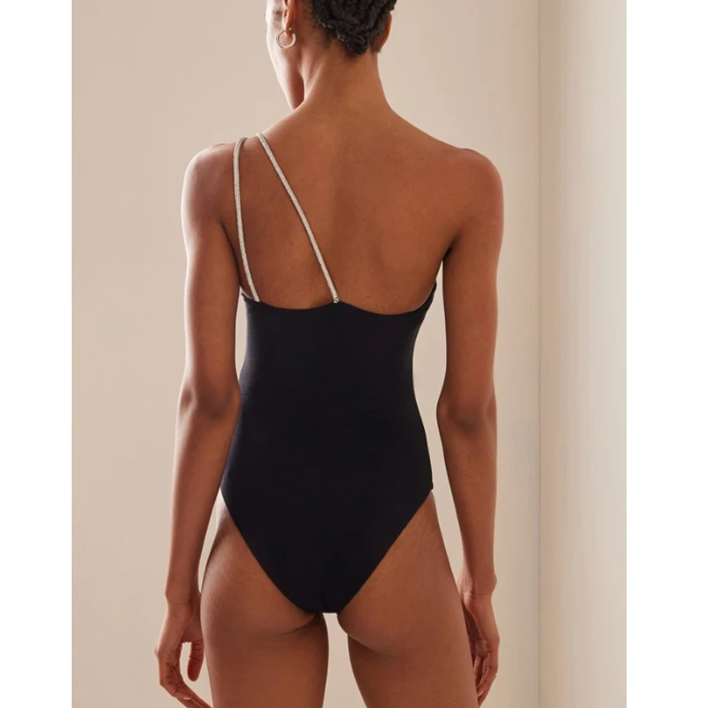 Tömör Ágcsernyő one-piece Fürdőtrikó Nők sexi one-shoulder csipkével -ig monokini swimwear 2023 Új Elárusítónő part Áztatás suits beachwear