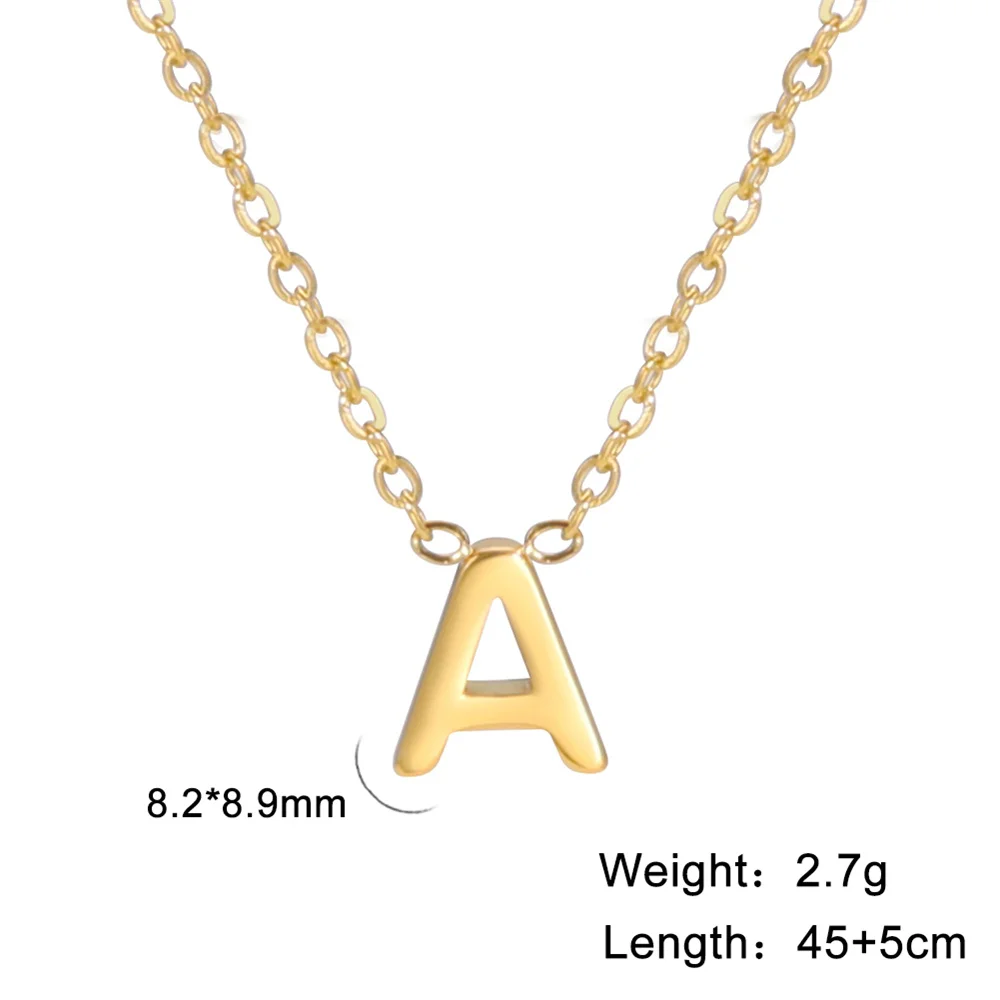 Initialen-Halsketten A-Z für Damen, Elegante Ketten, Choker, 26 Buchstaben-Anhänger, Edelstahl-Schmuck, Collier Femme – Detail 25